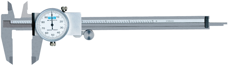 0 - 4'' Measuring Range (.001" Grad.) - Shockproof Steel Dial Caliper - #52-008-714 - Best Tool & Supply