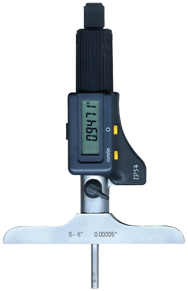 0 - 6" / 0 - 150mm Measuring Range - Friction Thimble - Electronic Depth Micrometer - Best Tool & Supply