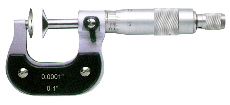 2 - 3'' Measuring Range - .0001 Graduation - Ratchet Thimble - High Speed Steel Face - Disc Micrometer - Best Tool & Supply