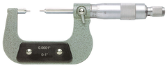 0 - 1'' Measuring Range - .0001 Graduation - Ratchet Thimble - Carbide Face - Spline Micrometer - Best Tool & Supply