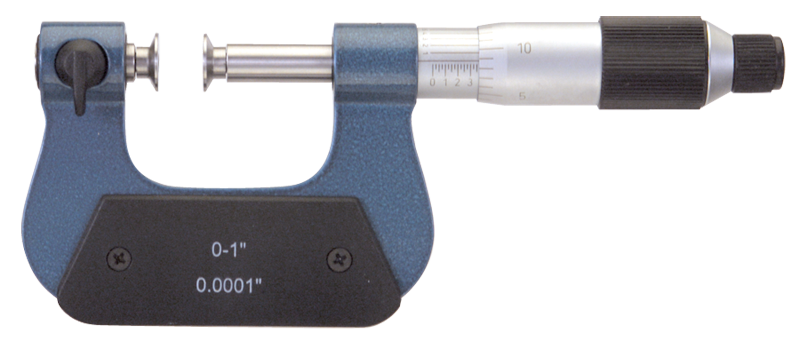 0 - 1'' Measuring Range - .0001 Graduation - Friction Thimble - High Speed Steel Face - Interchangeable Anvil Micrometer - Best Tool & Supply