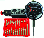 Kit Contains: 1" Procheck Indicator; Mighty Mag Base; And 22 Piece Contact Point Kit - Economy Indicator/Magnetic Base Set - Best Tool & Supply