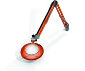 Green-Lite® 5" Brilliant Orange Round LED Magnifier; 43" Reach; Table Edge Clamp - Best Tool & Supply