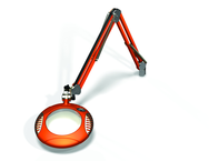 Green-Lite® 6" Brilliant Orange Round LED Magnifier; 43" Reach; Table Edge Clamp - Best Tool & Supply