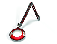 Green-Lite® 6" Blazing Red Round LED Magnifier; 43" Reach; Table Edge Clamp - Best Tool & Supply