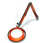 Green-Lite® 7-1/2" Brilliant Orange Round LED Magnifier; 43" Reach; Table Edge Clamp - Best Tool & Supply