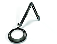 Green-Lite® 7-1/2" Black Round LED Magnifier; 43" Reach; Table Edge Clamp - Best Tool & Supply