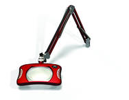 Green-Lite® 7" x 5-1/4"Blazing Red Rectangular LED Magnifier; 43" Reach; Table Edge Clamp - Best Tool & Supply