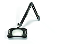 Green-Lite® 7" x 5-1/4"Black Rectangular LED Magnifier; 43" Reach; Table Edge Clamp - Best Tool & Supply