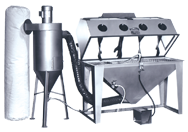 Blast Cabinet with Abrasive Separators-Split Level - #4824AS 48W x 24D x 24H Tub Dimensions - Best Tool & Supply