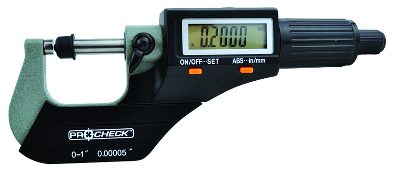 IP40 Electronic Micrometer - 0-1"/25.4mm Range - .00005"/.001mm Resolution - Output S4 Connector - Best Tool & Supply