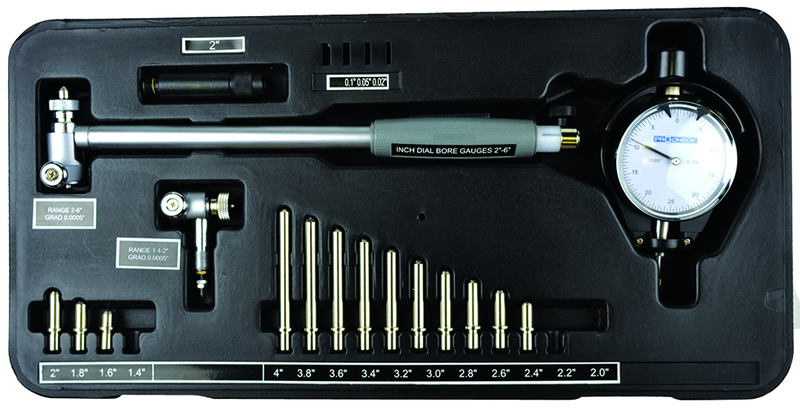 1.4-6" Dial Bore Gage Set - .0005" Graduation - Extended Range - Best Tool & Supply