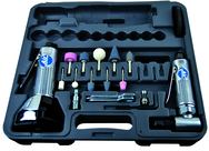 #2060 - Pneumatic Cut-Off Tool & Right Angle Grinder Kit - Includes: 1) each: Angle Die Grinder with collets; 3" Cut-Off Tool; Air Fitting (3) Cut-Off Wheels; (10) Mounted Points; (3) Spanner Wrenches; and Case - Best Tool & Supply