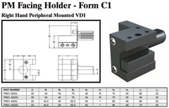 PM Facing Holder - Form C1 (Right Hand Peripheral Mounted VDI) - Part #: PM31.3020L - Best Tool & Supply