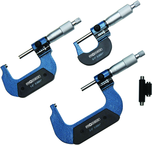 0 - 3"  3 Piece Set .0001" Graduation Mechanical Digital Outside Micrometers - Best Tool & Supply