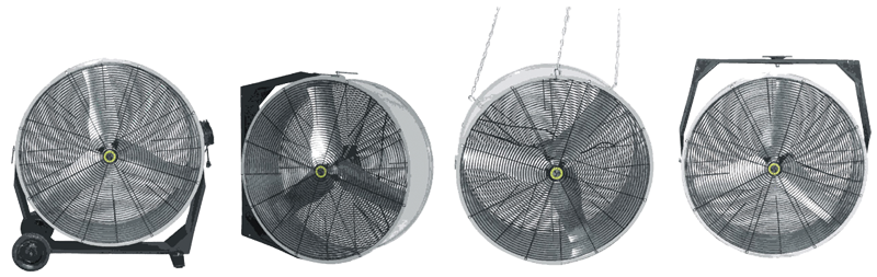 30" Hanging / Ceiling / Wall / Portable Direct Drive 4-in-1 Fan - Best Tool & Supply