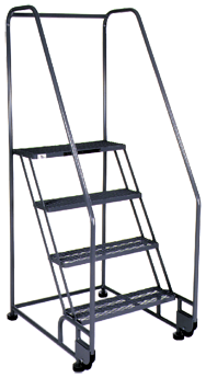 Model 3TR26; 3 Steps; 28 x 30'' Base Size - Tilt-N-Roll Ladder - Best Tool & Supply