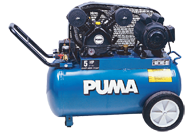 Portable Air Compressors - Model #PK5020; 20 Gallon / Horizontal Tank; 5HP; 1PH; 115/230V Motor - Best Tool & Supply