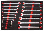 Proto® Foamed 18 Piece Metric Combination Wrench Set - Satin-12 Point - Best Tool & Supply