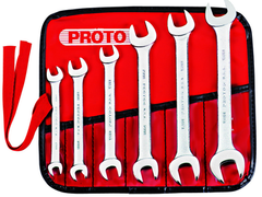 Proto® 6 Piece Satin Metric Open-End Wrench Set - Best Tool & Supply