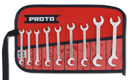 Proto® 9 Piece Satin Short Angle Open-End Wrench Set - Best Tool & Supply