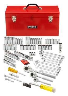 Proto® 1/4", 3/8" & 1/2" Drive 125 Piece Socket Set- 6, 8 & 12 Point w/ box J9975R - Best Tool & Supply