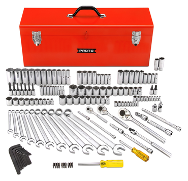 Proto® 1/4", 3/8" & 1/2" Drive 148 Piece Socket Set- 6 & 12 Point w/Box J9969R - Best Tool & Supply