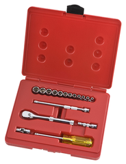 Proto® 1/4" Drive 17 Piece Metric Socket, Combination Set - 6 Point - Best Tool & Supply