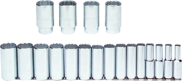 Proto® 1/2" Drive 19 Piece Deep Socket Set - 12 Point - Best Tool & Supply