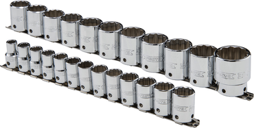 Proto® Tether-Ready 1/2" Drive 24 Piece Metric Socket Set - 12 Point - Best Tool & Supply