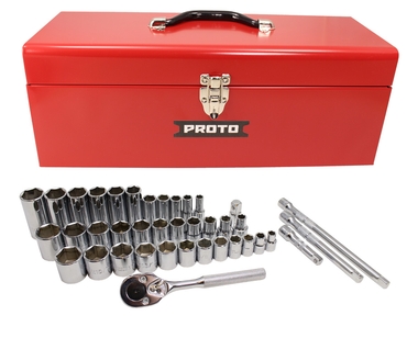 Proto® 3/8" & 1/2" Drive 39 Piece Combination Socket Set- 6 Point - Best Tool & Supply