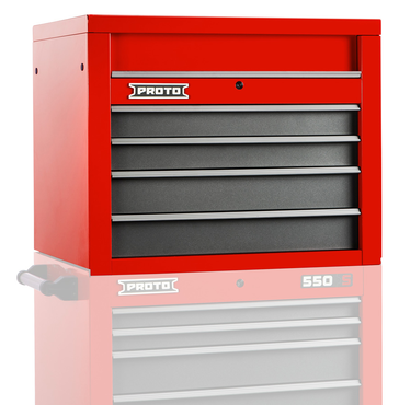 Proto® 550S 34" Top Chest - 4 Drawer, Safety Red and Gray - Best Tool & Supply