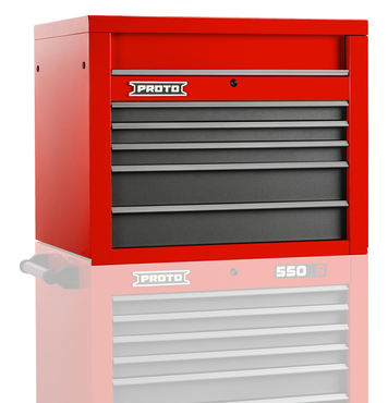 Proto® 550S 34" Top Chest - 5 Drawer, Safety Red and Gray - Best Tool & Supply