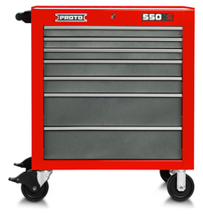 Proto® 550S 34" Roller Cabinet - 7 Drawer, Safety Red and Gray - Best Tool & Supply