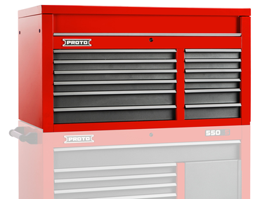 Proto® 550S 50" Top Chest - 12 Drawer, Safety Red and Gray - Best Tool & Supply