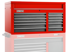 Proto® 550S 50" Top Chest - 12 Drawer, Safety Red and Gray - Best Tool & Supply
