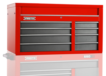 Proto® 550S 50" Top Chest - 8 Drawer, Safety Red and Gray - Best Tool & Supply