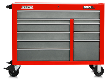 Proto® 550S 50" Workstation - 10 Drawer, Safety Red and Gray - Best Tool & Supply