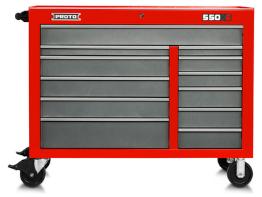 Proto® 550S 50" Workstation - 12 Drawer, Safety Red and Gray - Best Tool & Supply