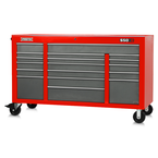 Proto® 550E 67" Power Workstation - 18 Drawer, Safety Red and Gray - Best Tool & Supply