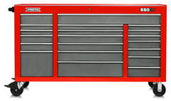 Proto® 550S 67" Workstation - 20 Drawer, Safety Red and Gray - Best Tool & Supply
