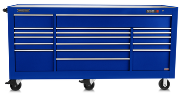 Proto® 550E 88" Power Workstation - 18 Drawer, Gloss Blue - Best Tool & Supply