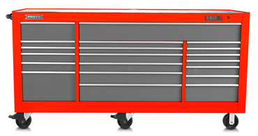 Proto® 550S 88" Workstation - 18 Drawer, Safety Red and Gray - Best Tool & Supply