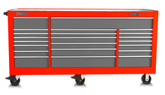 Proto® 550S 88" Workstation - 22 Drawer, Safety Red and Gray - Best Tool & Supply