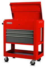 Proto® Heavy Duty Utility Cart- 3 Drawer Safety Red and Grey - Best Tool & Supply