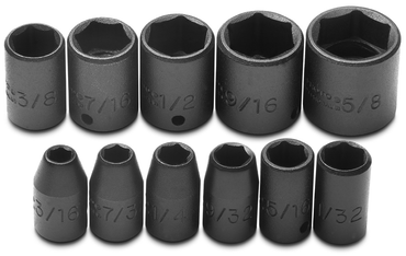 Proto® 1/4" Drive 11 Piece Impact Socket Set - 6 Point - Best Tool & Supply