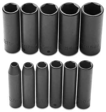 Proto® 1/4" Drive 11 Piece Metric Deep Impact Socket Set - 6 Point - Best Tool & Supply