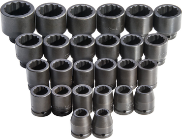 Proto® 3/4" Drive 26 Piece Metric Impact Socket Set - 12 Point - Best Tool & Supply