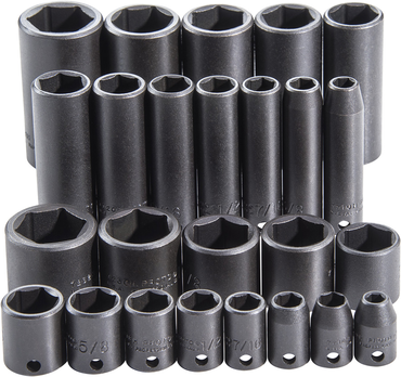 Proto® 3/8" Drive 25 Piece Impact Socket Set - 6 Point - Best Tool & Supply