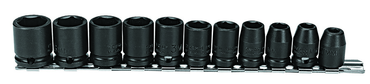 Proto® 3/8" Drive 11 Piece Metric Impact Socket Set - 6 Point - Best Tool & Supply